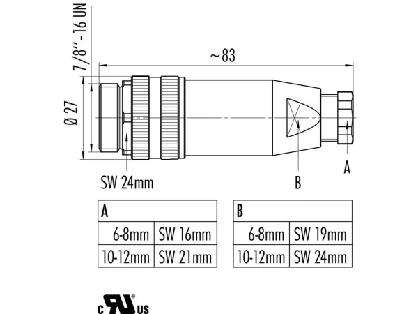 Male cable connector