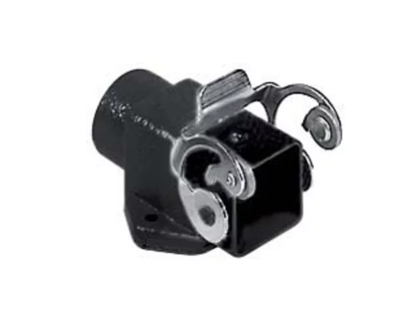 bulkhead mounting housing, angled, size 21.21, W-type zinc, 1 lever, 1xPG11 side