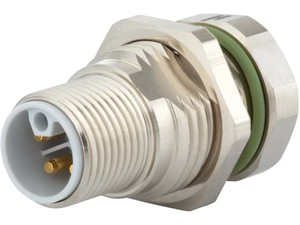 Panel connector male thread, single hole rear mounted
