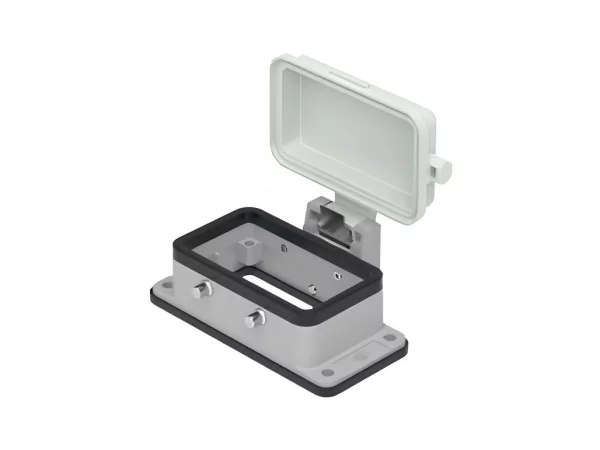 bulkhead mounting housing, size 57.27, C-TYPE alu, 4 pegs, cover plastic