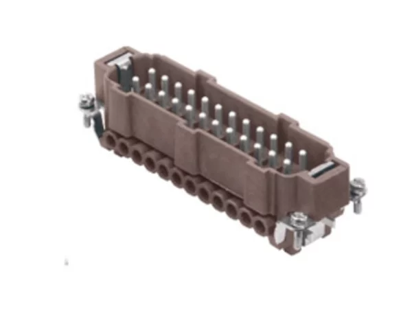 male insert, 24p+PE, silver, screw, 16A, 500V, for size 104.62 no.25-48, 180°C