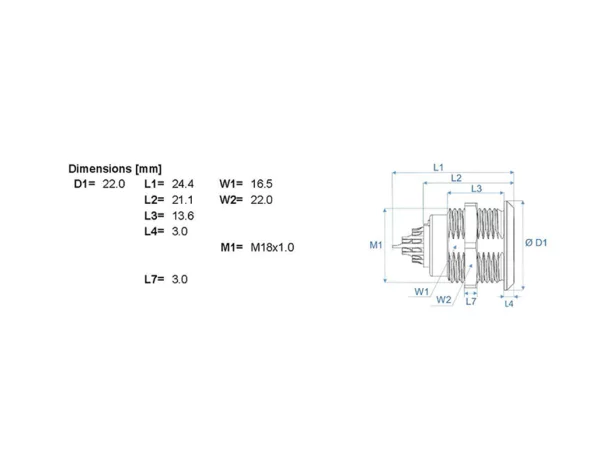 Standard wall mounted socket - front mounting
