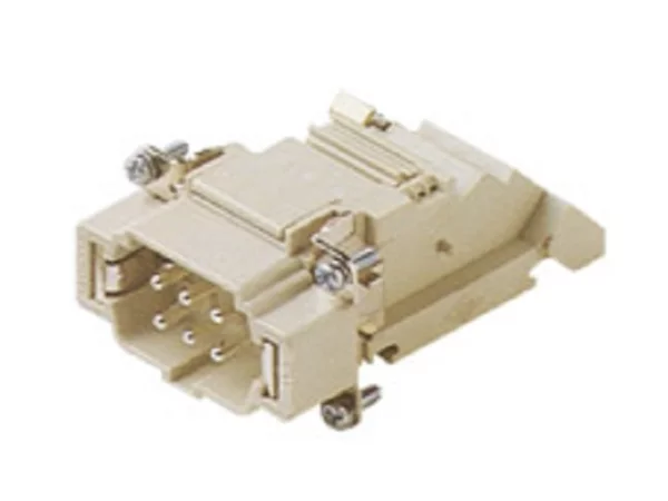 male insert, size 44.27, 6p+PE, silver, screw, 16A, 400V, left
