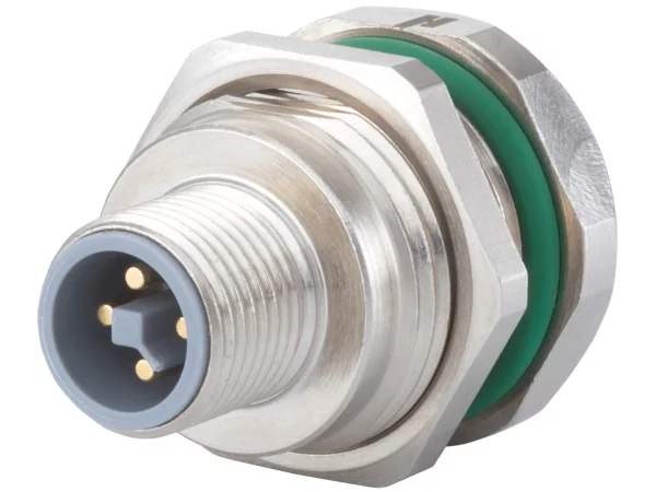 Panel connector male thread, single hole rear mounted
