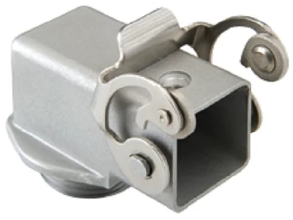 bulkhead mounting housing, angled, size 21.21, CKA zinc, 1 lever stainless steel, 1xM20 external