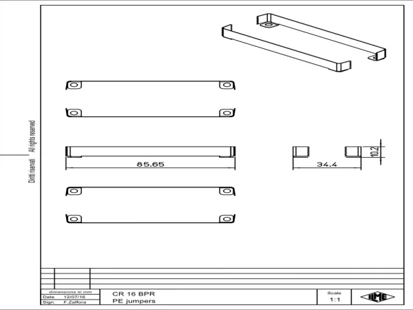 PE-jumper, size 77.27, for housing T-type and COB plastic