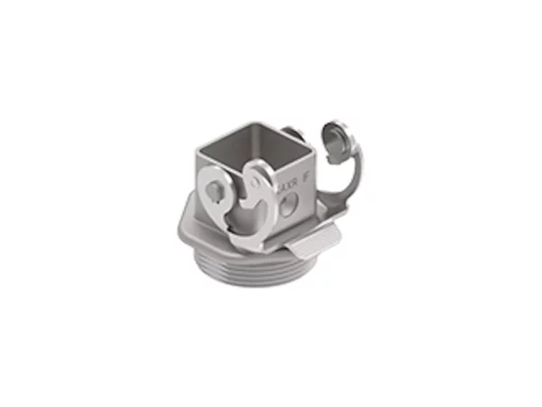 bulkhead mounting housing, size 21.21, 180° alu, 1 lever stainless steel, 1xM32 external