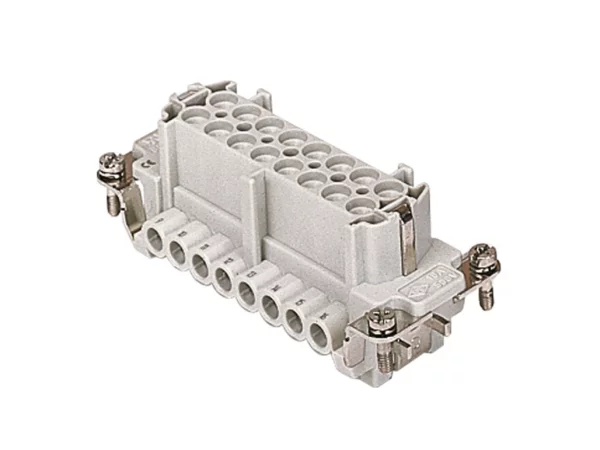 female insert, size 77.27, 16p+PE, silver, screw, 16A, 500V