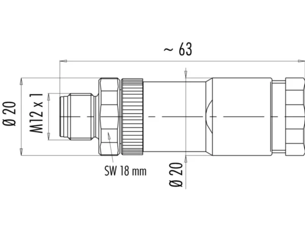 Male cable duo connector