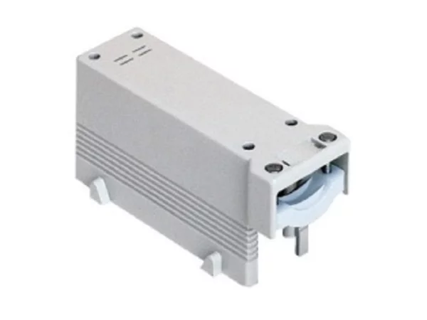 Insulating housing, size 44.27, COB plastic, 4 pegs, side cable entry with cable clamp, with strain relief