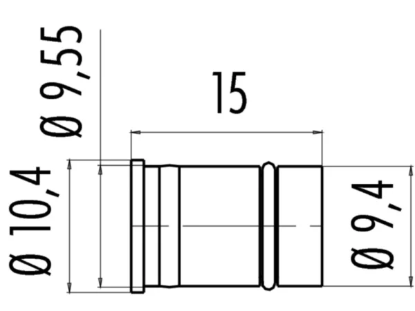 Male receptacle, without sealing hole