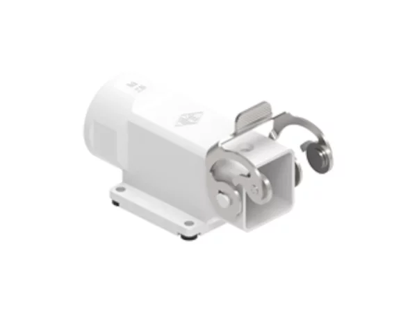 bulkhead mounting housing, angled, size 21.21, CK plastic, 1 lever, 1xM25 side
