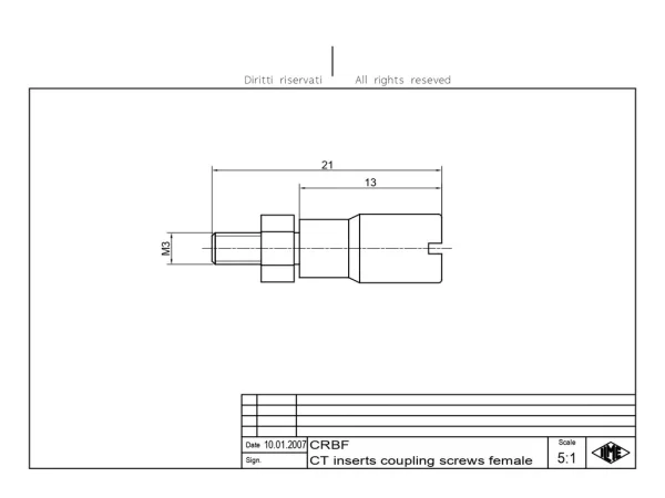 bush screw, for inserts CT, mounting on DIN rail