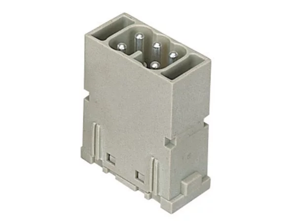 male insert, 1MU, 5p, silver, spring, 16A, 400V