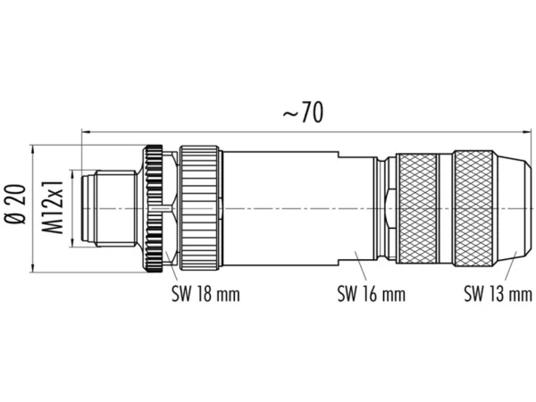 Male cable connector
