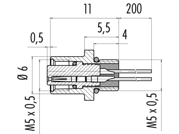 Female panel mount connector