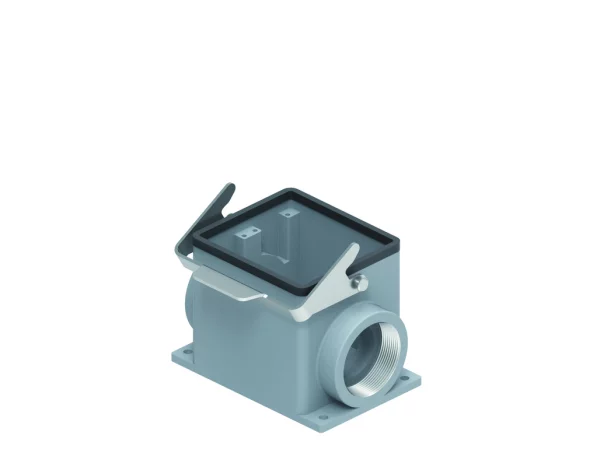 surface mounting housing, size 77.62, C-TYPE alu, 1 rigid lever stainless steel, 1xM40 side
