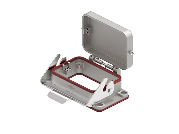 bulkhead mounting housing, size 104.62, 180°C alu, 1 lever, cover metal