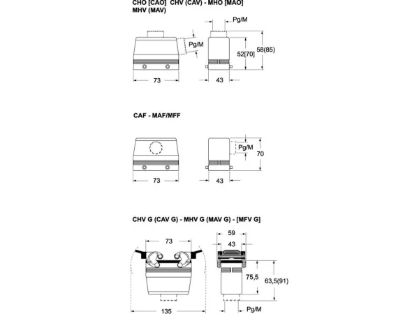 hood, high, size 57.27, C-TYPE alu, 4 pegs, 1xM32 side
