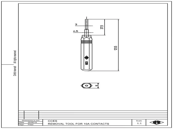 removal tool, for crimp contacts 10A, series CD