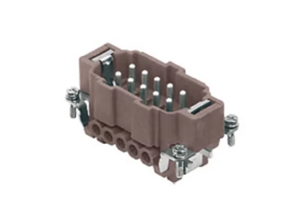 male insert, size 57.27, 10p+PE, silver, screw, 16A, 500V, 180°C