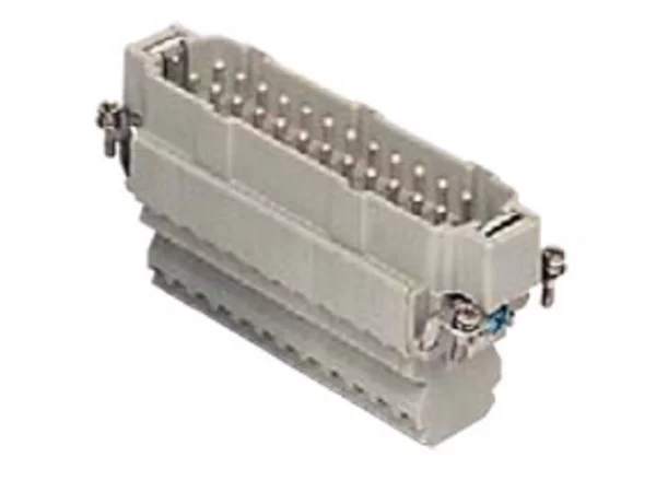 male insert, size 104.27, 24p+PE, silver, 2x spring, 16A, 500V