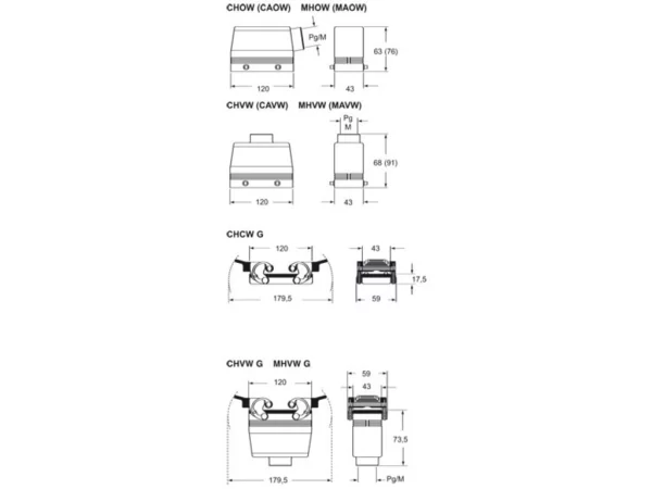 hood, high, size 104.27, W-TYPE alu, 4 pegs, 1xM32 side