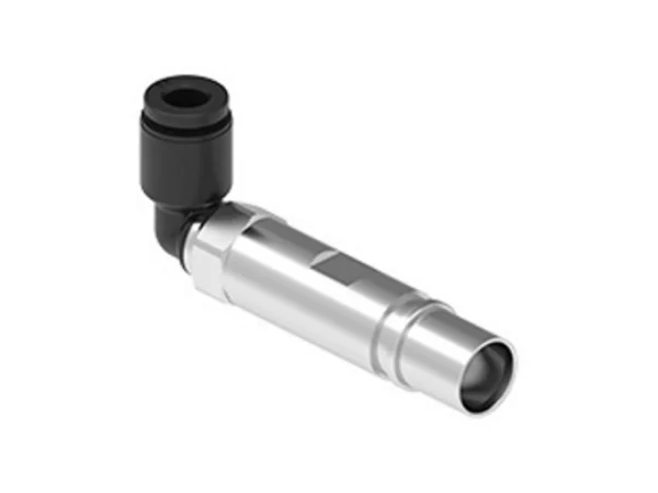 female contact, angled, MIXO, metal, 3,0mm external, push-in, pneumatic