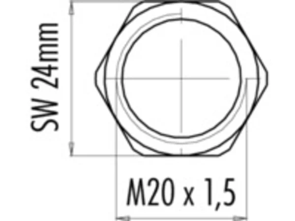 Hexagonal nut for fixing thread