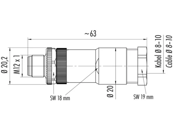 Male cable connector