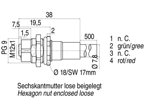 Female panel mount connector