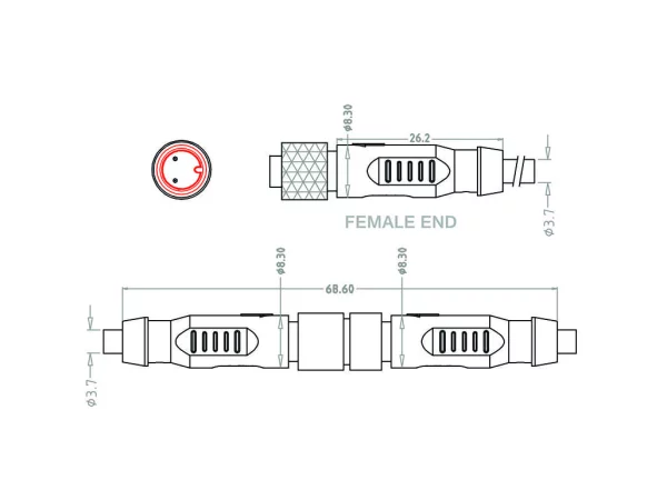 Mini C Female cable connector