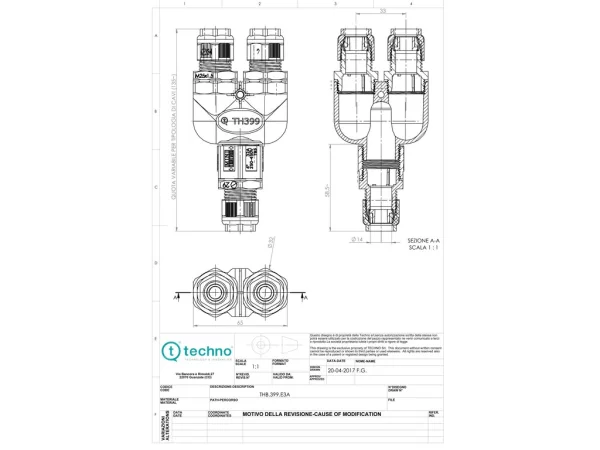 Junction connector, Y, Screw with wire protector