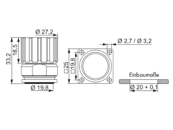 Panel Connector, Female Thread