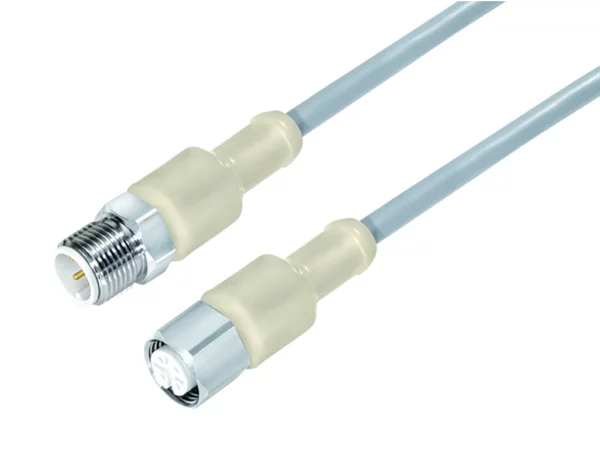 Connecting cable, male cable connector M12x1 & female cable connector M12x1