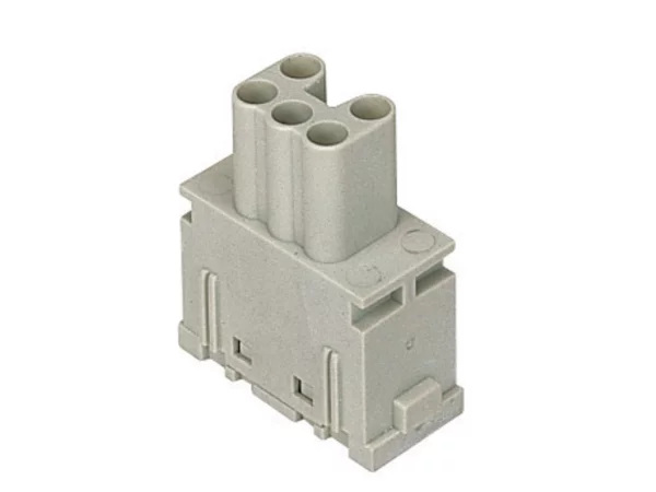 female insert, 1MU, 5p, silver, spring, 16A, 400V