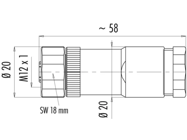 Female cable duo connector