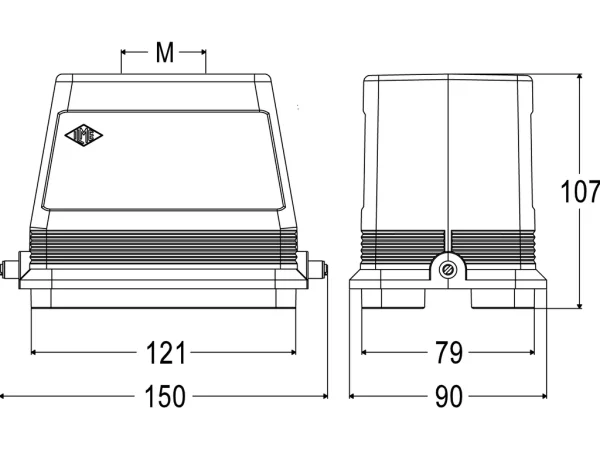 hood, size 104.62, C-TYPE alu, 2 pegs, 1xM63 top