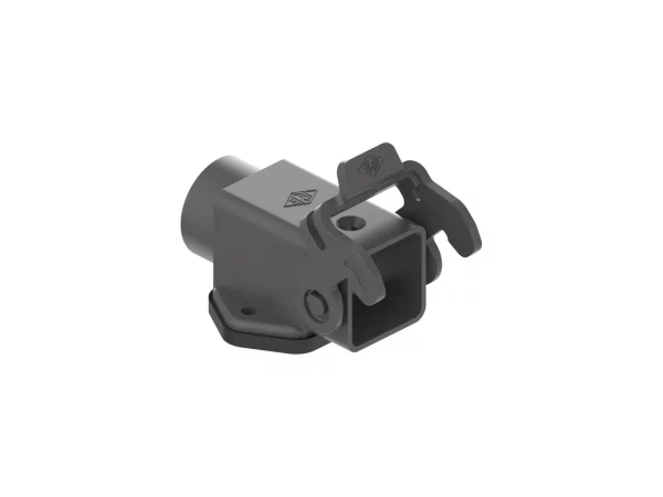 bulkhead mounting housing, angled, size 21.21, CK plastic, 1 lever, 1xM20 side, black