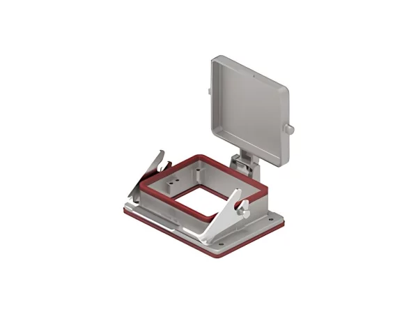 bulkhead mounting housing, size 77.62, 180 °C alu, 1 lever