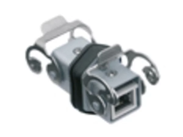 coupling connector, size 21.21, zinc, with RJ45 insert CX 4 JF