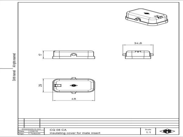 protection cover, size 32.13, plastic, 2 pegs