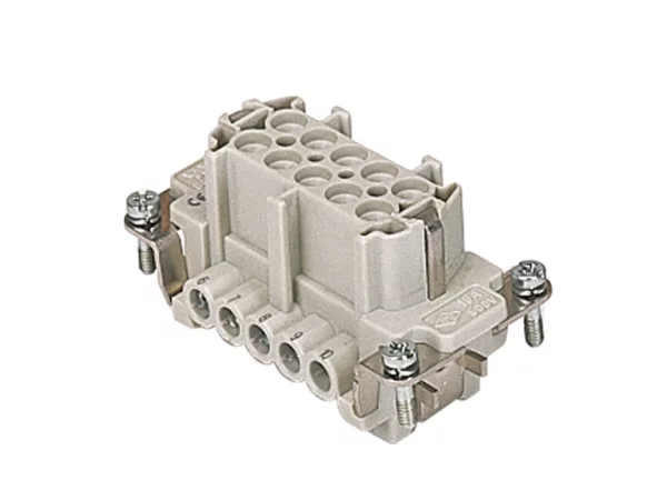female insert, size 57.27, 10p+PE, silver, screw, 16A, 500V