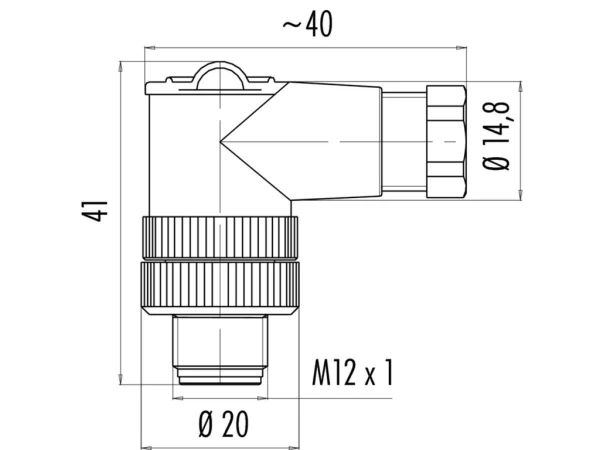 Male angled connector