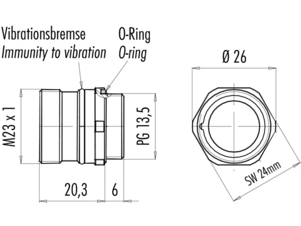 Male panel mount connector