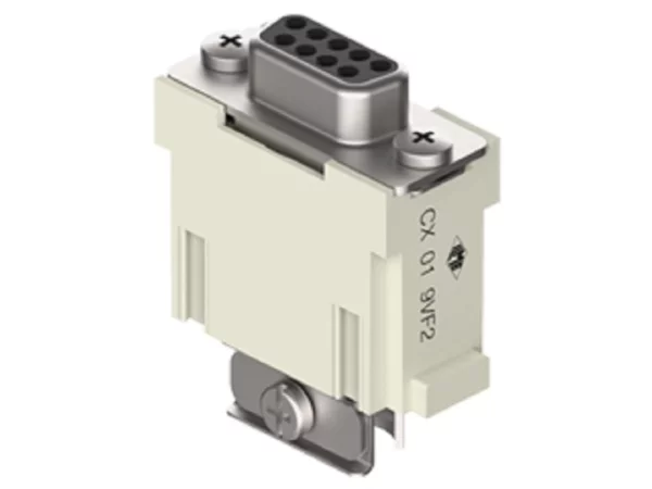 female insert, MIXO, 1MU, 9p, crimp, 5A, 50V, D-SUB, double cable entry