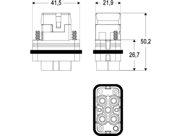 male insert, 32.13, 4+2+PE, crimp, 40A, 400/690V