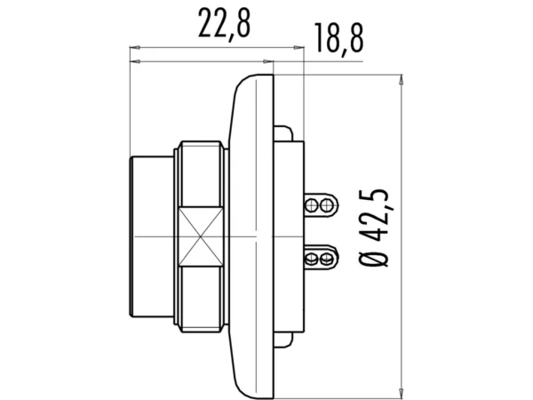Female panel mount connector
