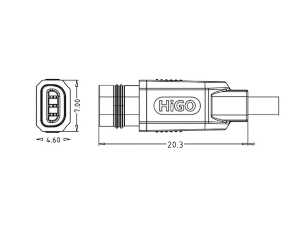 Micro T Female plug connector