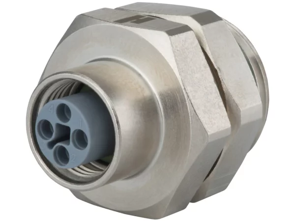 Panel connector female thread, single hole front mounted, orientable